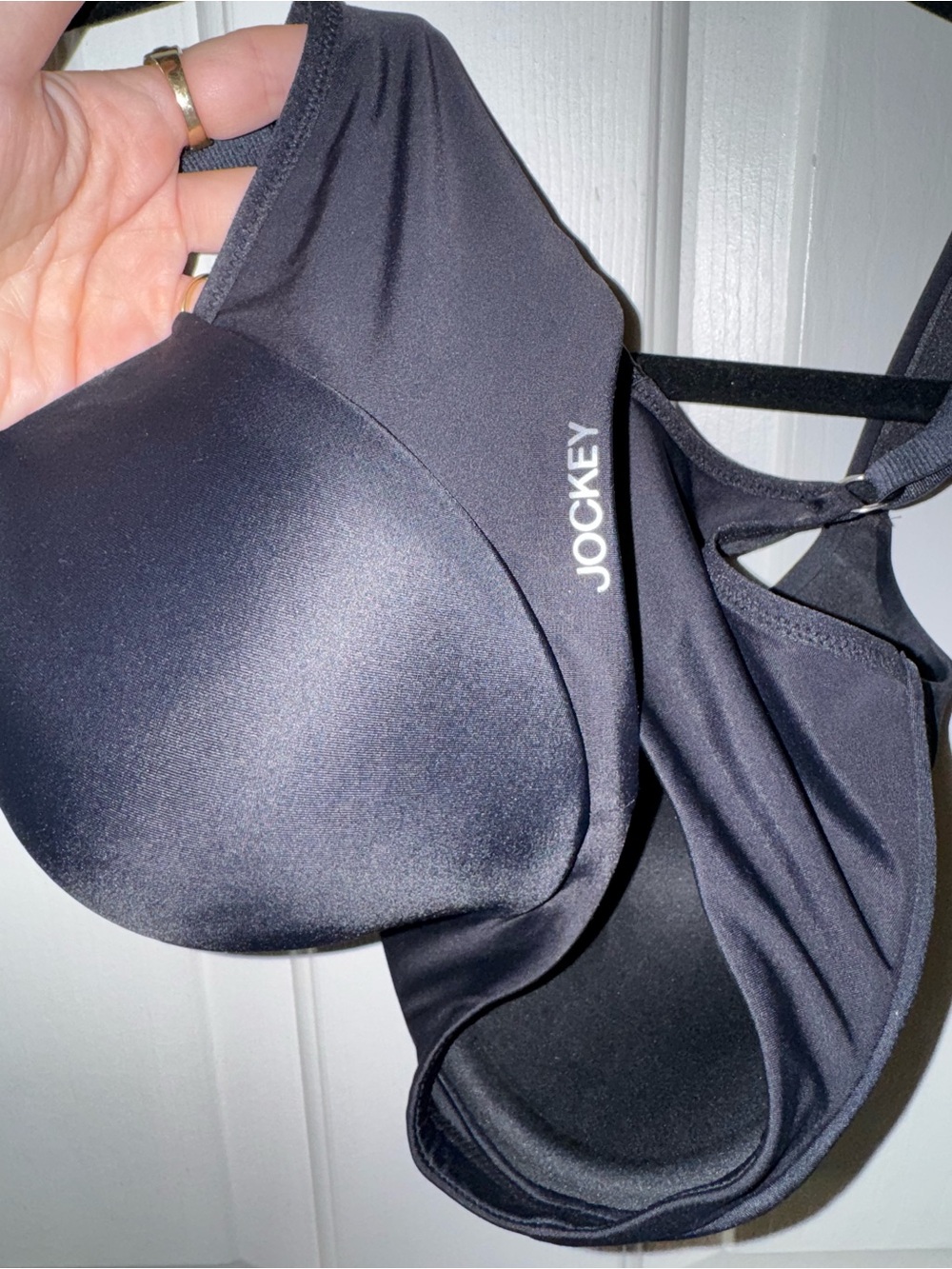 Jockey Black Molded Cup Sports Bra with Logo